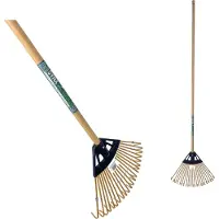 Synx Tools Gazonhark Bamboe Mini - harken - gazon onderhoud - Incl. steel 75 cm