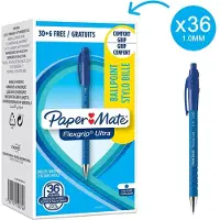 Paper Mate Flexgrip Ultra balpennen | Medium Punt (1,0 mm) | Blauwe inkt | 36 stuks