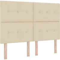 vidaXL Boxspring bed met LED-stripverlichting Crème 140 x 190 cm Stof