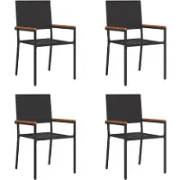 vidaXL Tuin stapelstoelen 4 st Zwart en Bruin