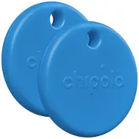 Chipolo POP - Bluetooth Tracker & KeyFinder - Werkt met Apple Find My & Android Find My Device - Tracker Apple iPhone & Android - 120 dB - Blauw - 2 Pack