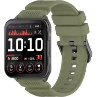 Strap-it Siliconen bandje met gespsluiting - geschikt voor de Garmin Venu X1 (legergroen)