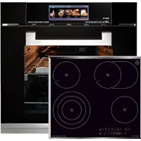 Kaiser Inbouwoven - - EH 6344 - Inbouwoven 60 cm - Zwart glas- 79 l - Air fryer- TFT - automatische braadfunctie + Inbouwkookplaat - KCT 6715 F