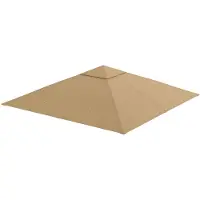 Merax Vervangingsdak Voor Paviljoen 298 x 295 cm Beige Waterafstotend UV Beschermend Polyester Zonder Frame