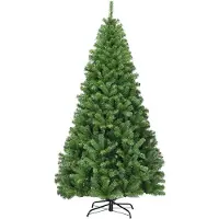 Costway Kunstkerstboom, 225 cm, dennenboom met klapsysteem, kerstboom 1346 takken, pvc-naalden, kunstboom Kerstmis metalen standaard, groen
