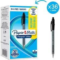 Papermate Flexgrip Ultra Intrekbaar Balpen Zwart 1 mm Medium Balpen 36 Stuks