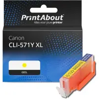 PrintAbout Inktcartridge CLI-571Y XL Geel Hoge capaciteit geschikt voor Canon