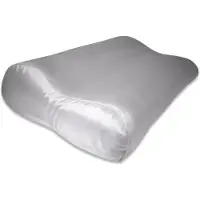 Silk Heaven 100% Zijden kussensloop ergonomisch Licht Grijs 50x30cm - 19 Momme - - Kleur: Licht grijs, Maat: Kussensloop 51x31cm wave - Satijn geweven zijden kussensloop - - 30x50cm