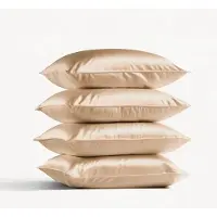 Silk Heaven 4x Zijden Kussensloop 40x80cm Donker Champagne Hotelsluiting 19 Momme - Kussensloop set - Luxe Silk Kussensloop 100% moerbei zijde - Zijde kussensloop - - 40x80cm / Hotelsluiting