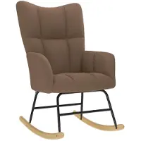vidaXL Schommelstoel stof bruin