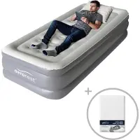 Aerorest Supreme Plush XL 1-persoons luchtbed | 210 x 99 x 46 cm | Inclusief hoeslaken | Extra lang 210 cm | Ideaal voor lange mensen