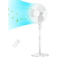 OEM Wandventilator 40W met afstandsbediening - 3 snelheden - 85° oscillerend - Hoogte verstelbaar van 110 tot 130 cm - Wit