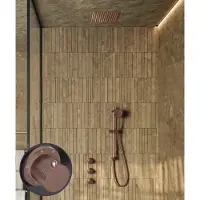 Saniclear Plus Stripes inbouw regendouche met inbouw douchekop 30x30cm en glijstang geborsteld koper
