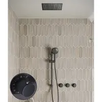 Saniclear Plus Stripes inbouw regendouche met inbouw douchekop 30x30cm, glijstang en 2 standen handdouche zwart mat