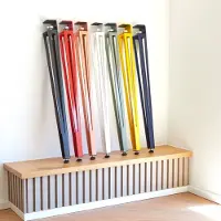 Sotech F-vormige tafelpoot, hoogte 745 mm, geel taps toelopend verstelbaar van 70 tot 40 mm met klemschroeven (geen boren) voor keukentafel, eettafel, kantoortafel