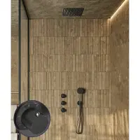 Saniclear Plus Stripes inbouw regendouche met inbouw douchekop 30x30cm verouderd ijzer - gunmetal