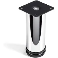 Sotech 4 stuks meubelpoot Jimmy, chroom rond, diameter: 50 mm, hoogte: 120 mm verstelbaar