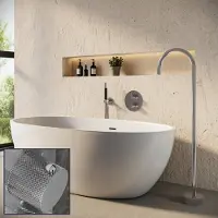 Saniclear Talpa Curved Pro inbouw badkraan rond met vrijstaande uitloop chroom