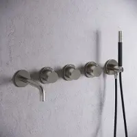 Saniclear Plus Curved Pro inbouw badkraan met 20cm uitloop RVS