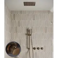 Saniclear Plus Curved inbouw regendouche met inbouw douchekop 30x30cm, glijstang en staafhanddouche verouderd messing