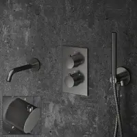 Saniclear Iron Stripes inbouw badkraan verouderd ijzer - gunmetal