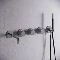 Saniclear Plus Curved Pro inbouw badkraan met 20cm uitloop chroom