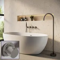 Saniclear Plus Curved Pro inbouw badkraan met vrijstaande uitloop RVS