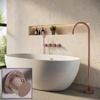 Saniclear Plus Curved inbouw badkraan met vrijstaande uitloop geborsteld koper