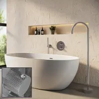 Saniclear Talpa Curved inbouw badkraan rond met vrijstaande uitloop chroom