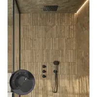 Saniclear Plus Curved inbouw regendouche met inbouw douchekop 30x30cm verouderd ijzer - gunmetal