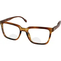 Vista Bonita Leesbril CUBO XL Bifocaal - Kleur Amber Dawn - Sterkte +3.50 – Grote unisex leesbril - Leesvenster onderin - Bovenste gedeelte zonder sterkte - Extra breed & comfortabel montuur