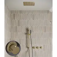 Saniclear Plus Stripes Pro inbouw regendouche met inbouw douchekop 30x30cm, glijstang en staafhanddouche geborsteld messing - mat goud