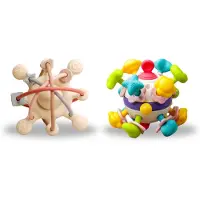 Bitey Rammelaar Set - Montessori Speelgoed - BPA-vrij - Grijp- en Bijtspeelgoed - Kraamcadeau - Baby Speelgoed - Spelen en ontdekken - vanaf 3 maanden