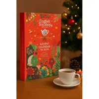 ETS English Tea Shop - Tea Book Red Adventskalender – 25x Biologische Theezakjes – Luxe Theeboek voor December – Feestelijk Cadeau voor Theeliefhebbers
