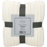Ceruzo Fleece Deken 150x200 cm –Creme Wit – Plaid - Zacht -Woondeken-Japandi