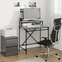 vidaXL Bureau, grijs Sonoma, 80x50x90 cm, houtvezel en ijzer - Bureau - Bureaus - Kantoorbureau - Computerbureau