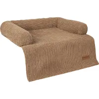 By Cee Cee Origineel Hondendeken Bank – Hondenkleed Bank - Hondenmand - Premium - Volledig Afritsbaar - Ribstof - Bruin - 90x90 - Maat M - Vix