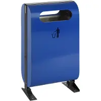 V-Part - Buitenafvalbak op voet 45 liter - Blauw - Staal
