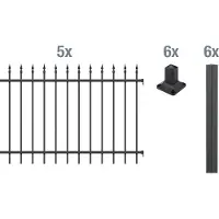 Alberts Metalen hek Chaussee Hoogte: 100 en 120 cm, totale lengte: 10 m, om vast te schroeven (set)