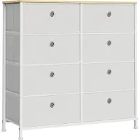 Songmics Opbergkast met metalen frame voor woonkamer crèmewit eikenkleur