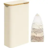 Songmics Wasmand met deksel, wit / 65L (42 x 22,5 x 70,5 cm)