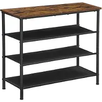 Vasagle Schoenenrek met 4 planken, Vintagebruin + zwart / 75 x 30 x 71 cm