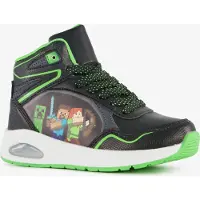 Minecraft hoge jongens sneakers met airzool zwart groen maat 30