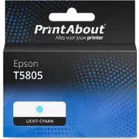 PrintAbout Inktcartridge T5805 Licht-cyaan geschikt voor Epson