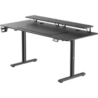 Ultradesk HIGHLANDER XXL – Bureau voor Gaming, Kantoor & Home Office – Zwart – 160 x 70 cm – Elektrisch verstelbaar – Ergonomisch