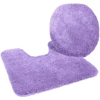 Kinzler J-10052/22 Microvezel badmatset 2-delig = toiletbrilhoes 47x50 cm + mat met uitsparing 50x55 cm, lila