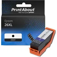 PrintAbout Inktcartridge 26XL (C13T26214012) Zwart Hoge capaciteit geschikt voor Epson