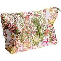 Attrezzo Toilettas - Make up tasje - Beautycase - Reistas - Bloemen - Groen, Roze, Geel