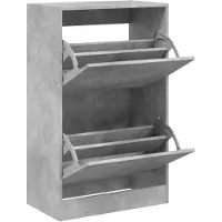vidaXL Schoenenkast 60x34x96,5 cm bewerkt hout betongrijs
