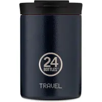 24Bottles Drinkfles 'Travel' beige / donkerblauw
